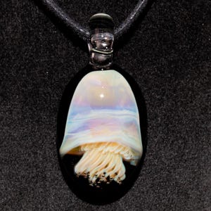 Glass Jellyfish Pendant | ocean sea coral reef necklace jewelry borosilicate heady pendant handmade glass tropical art rainbow jewelry beach
