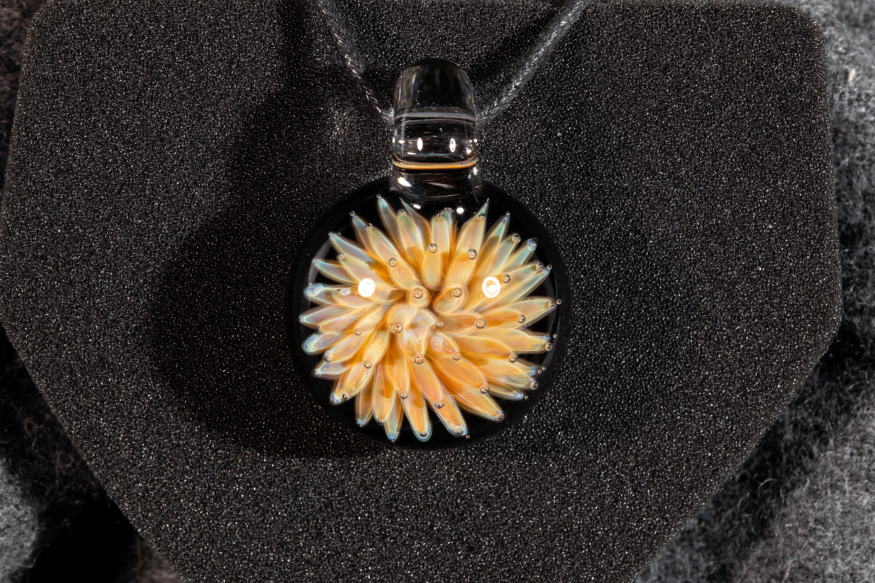 Collana Spaziale, Con Luna E Stellata, In Vetro, Con Ciondolo A