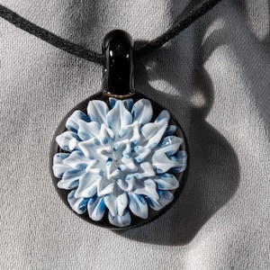 Glass Dahlia Pendant | Flower Necklace | Flower Jewelry | Borosilicate Glass Pendant | Heady Glass Necklace | Floral Pendant | Glass Art
