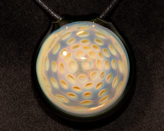 Honeycomb Glass Nebula Pendant: Blown Borosilicate Galaxy Art