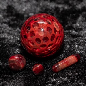 Matching Honeycomb Marble Set (4 piece) | Slurper Set | mini marbles pearls pillar blown | bottles slurper guard valve borosilicate glass