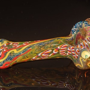 Silver fumed glass pipe | Color changing spoon | thick borosilicate heady pipe pocket handmade | Inside out double fumed galaxy space