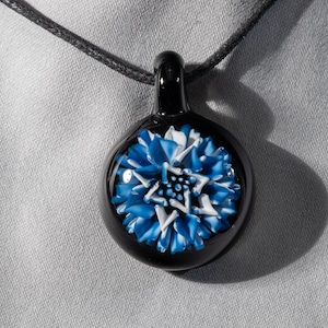 Glass Dahlia Pendant | Flower Necklace | Flower Jewelry | Borosilicate Glass Pendant | Heady Glass Necklace | Floral Pendant | Glass Art