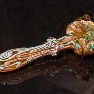 Silver fumed glass pipe | Color changing spoon | thick borosilicate heady pipe pocket handmade | Inside out double fumed galaxy space