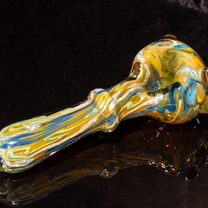 Silver fumed glass pipe | Color changing spoon | thick borosilicate heady pipe pocket handmade | Inside out double fumed galaxy space