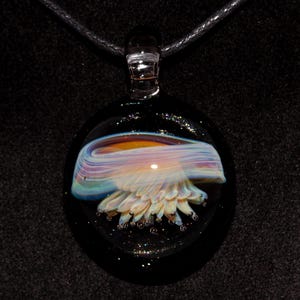 Handmade Glass Jellyfish Pendant | Borosilicate Ocean Art Jewelry | Rainbow Deep Sea Marine Creature Pendant Tropical Coral Reef Necklace