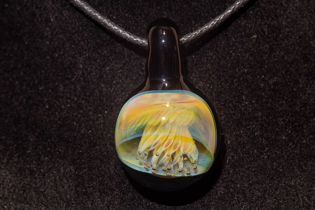 Glass Jellyfish Pendant Ocean Sea Coral Reef Necklace Jewelry ...