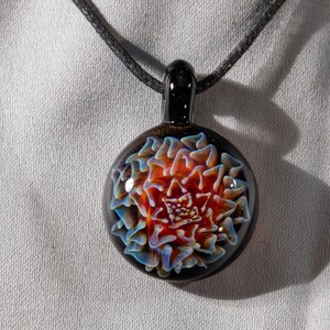Glass Dahlia Pendant | Flower Necklace | Flower Jewelry | Borosilicate Glass Pendant | Heady Glass Necklace | Floral Pendant | Glass Art