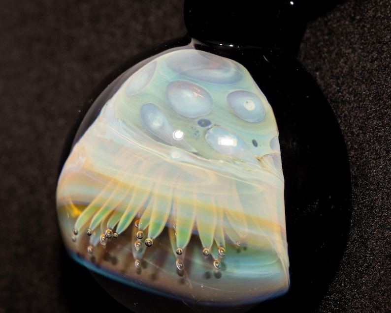 Glass Jellyfish Pendant | Ocean Sea Coral Reef Necklace Jewelry ...
