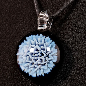 Glass Dahlia Pendant | Flower Necklace | Flower Jewelry | Borosilicate Glass Pendant | Heady Glass Necklace | Floral Pendant | Glass Art