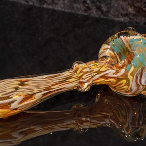 Silver fumed glass pipe | Color changing spoon | thick borosilicate heady pipe pocket handmade | Inside out double fumed galaxy space