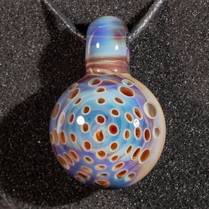 Glass Honeycomb Necklace | Glass Lotus Pendant | Handmade Borosilicate Jewelry | nebula galaxy flower pendant fumed ooak