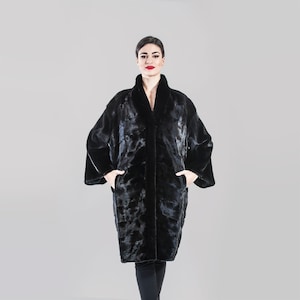 Top quality Black Mink Fur Coat,scandinavian mink fur jacket,black mink fur coat, soft and warm fur coat, special gift