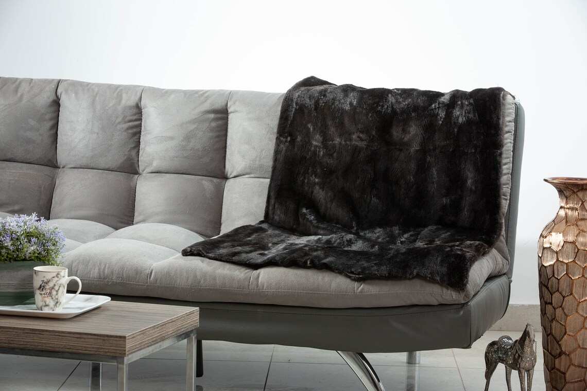 Real Sheared Beaver Ful Skin Fur Throw Fur Warmer Fur Etsy