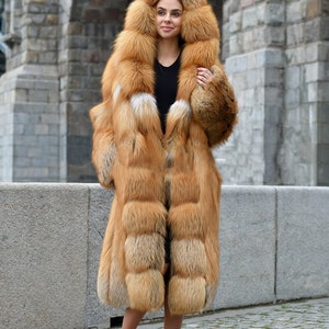 Luxury Golden Fox Fur Coat