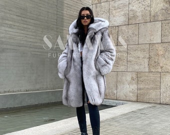 フルスキンブルーフォックスファージャケット/コート、ファー