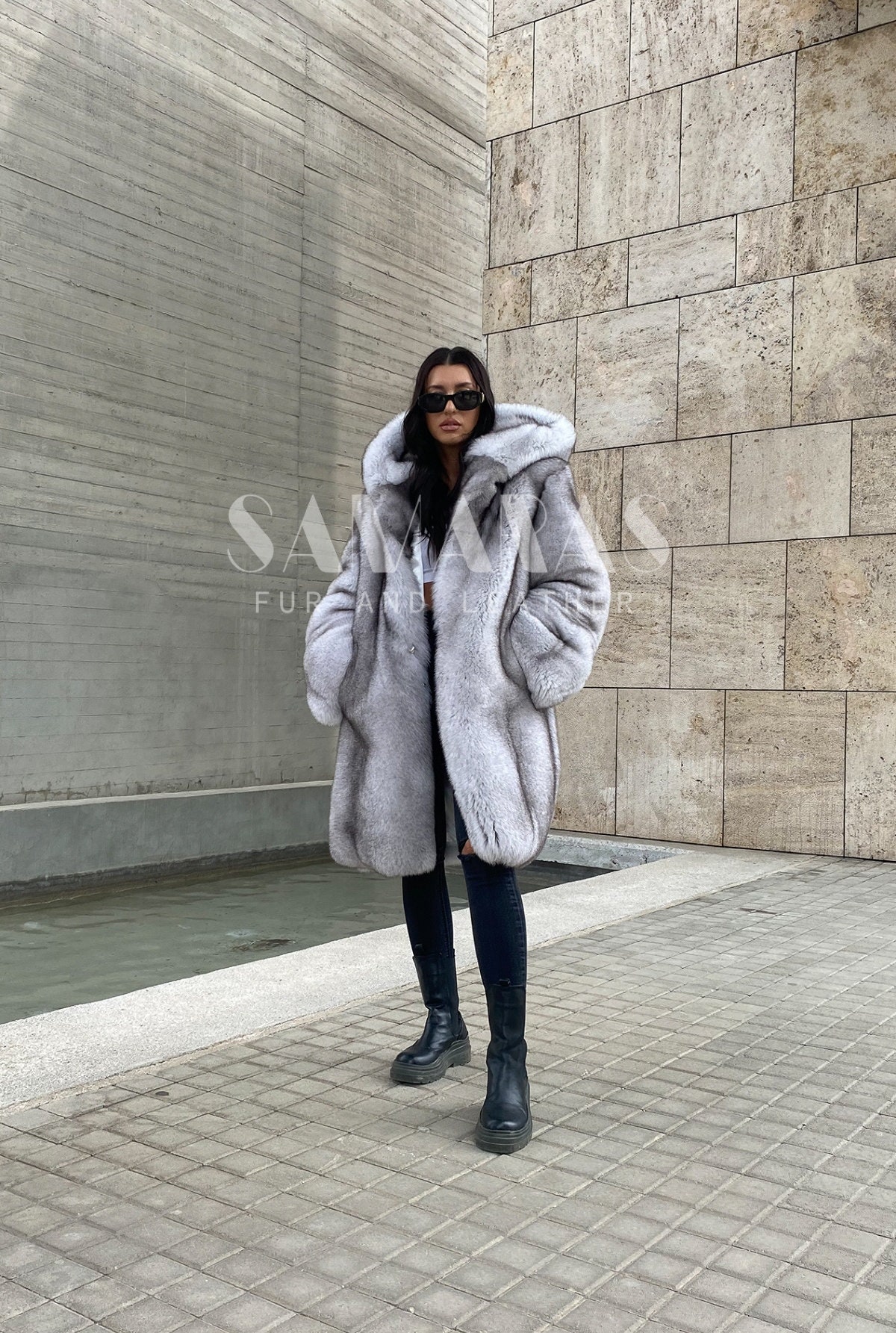 PAPPAS ブルーフォックス　リアルファーコート PAPPAS ブルーフォックス リアルファーコート PAPPAS ブルーフォックス