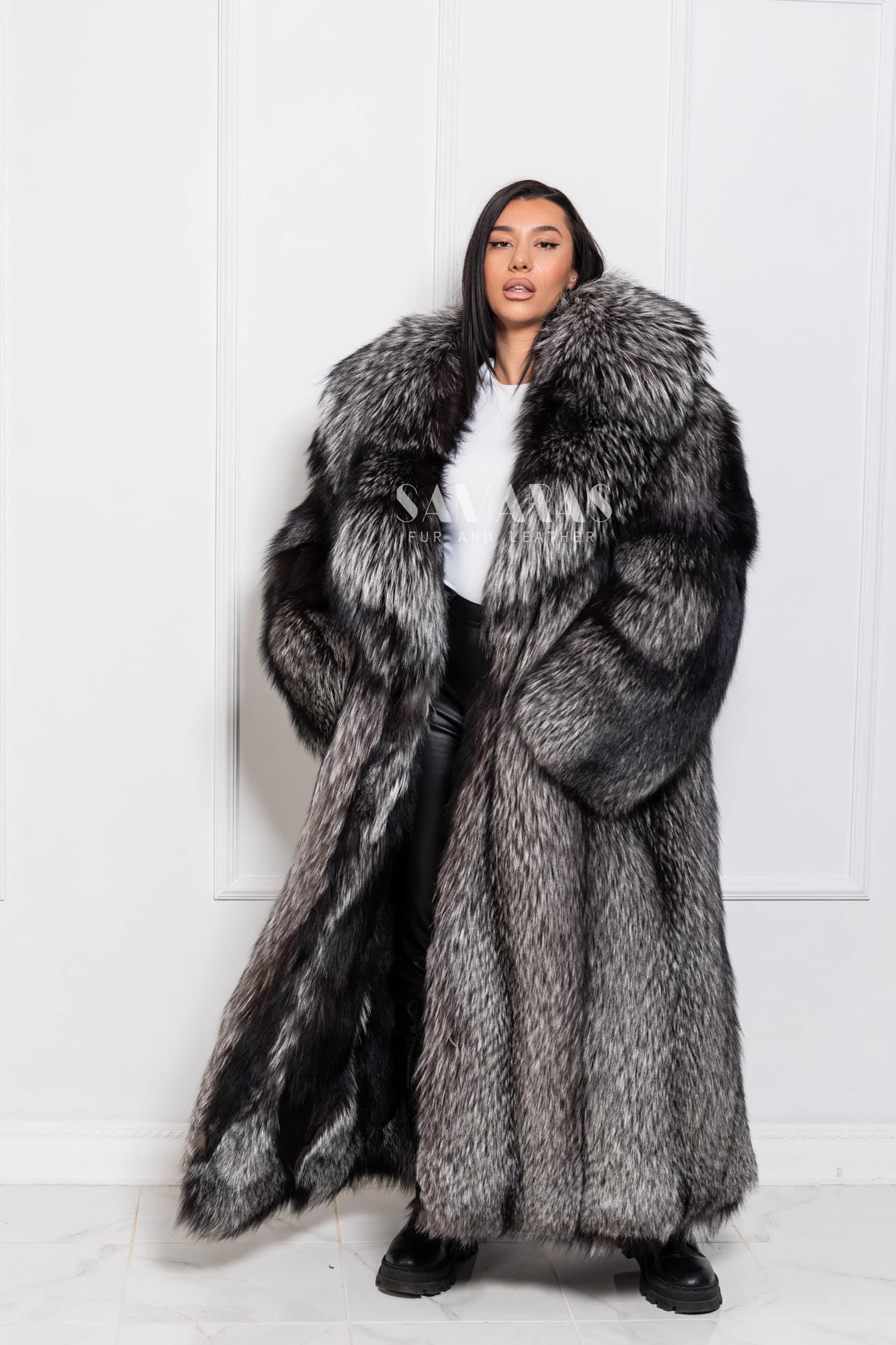 Saga Fur Coat Real Silver Fox Coats Luxury Mens Scandinavian