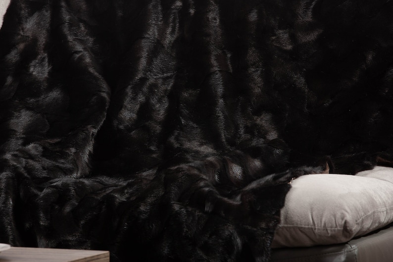Real Mink Fur Throw Fur Warmer Fur Comforter Fur Rug Etsy