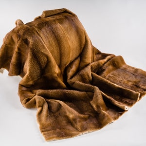 Details about / Luxury Real Silver-Bronze Rex Rabbit Fur Throw Blanket