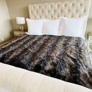 REAL SABLE FUR Manta, sable fur throw, super luxury sectional sable comforter