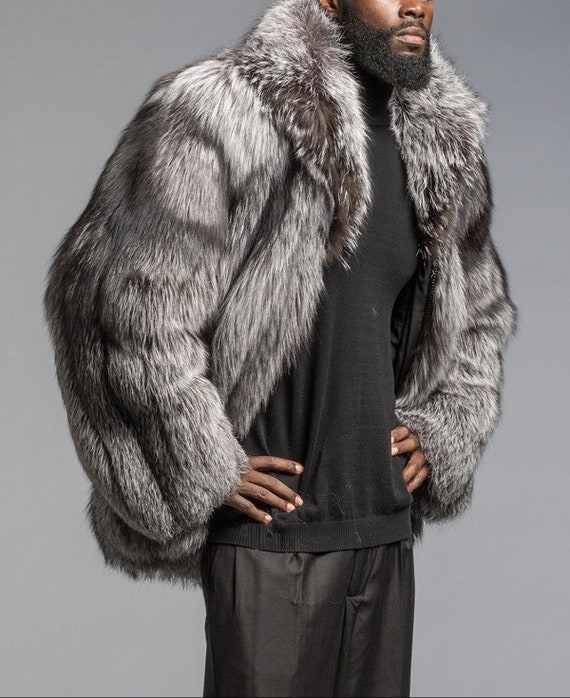 Veste/manteau en fourrure homme de qualité supérieure, veste pleine peau,  veste avec col, fourrure pour homme, faute personnalisable -  France