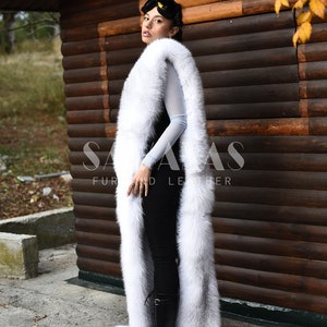 Huge double face luxury shadow frost fox Fur Boa,122 inch (310cm)Natural Color Fur stola,real fur Collar,Saga Furs Scarf Fur Stole,fur etol