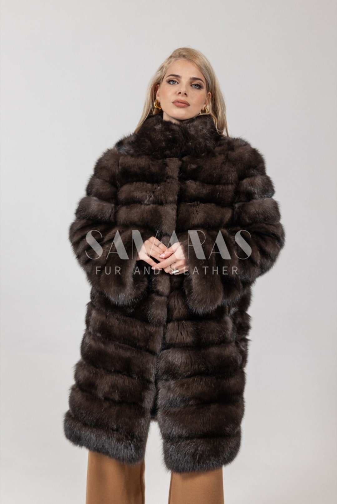 美品✨MG Sable FUR ミンク　レザージャケット　シルク50% 希少 Kaylee | Sable Fur Coat - Samarasfurs.com