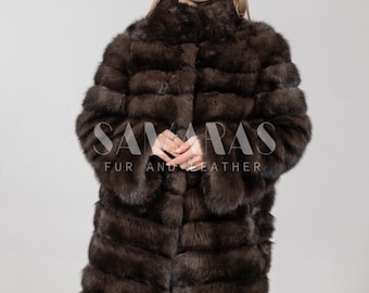 Real Russian SABLE FUR jacket with stand collar,sable jacket,sable coat,sable fur,luxury fur,present,gift,fully customizable,real fur coat