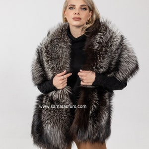 Real Luxury Silver Fox Fur stole fox,big fox scarve,fur stole top quality full skins,Big fur collar,Fox Boa,real fur shawl,various colors