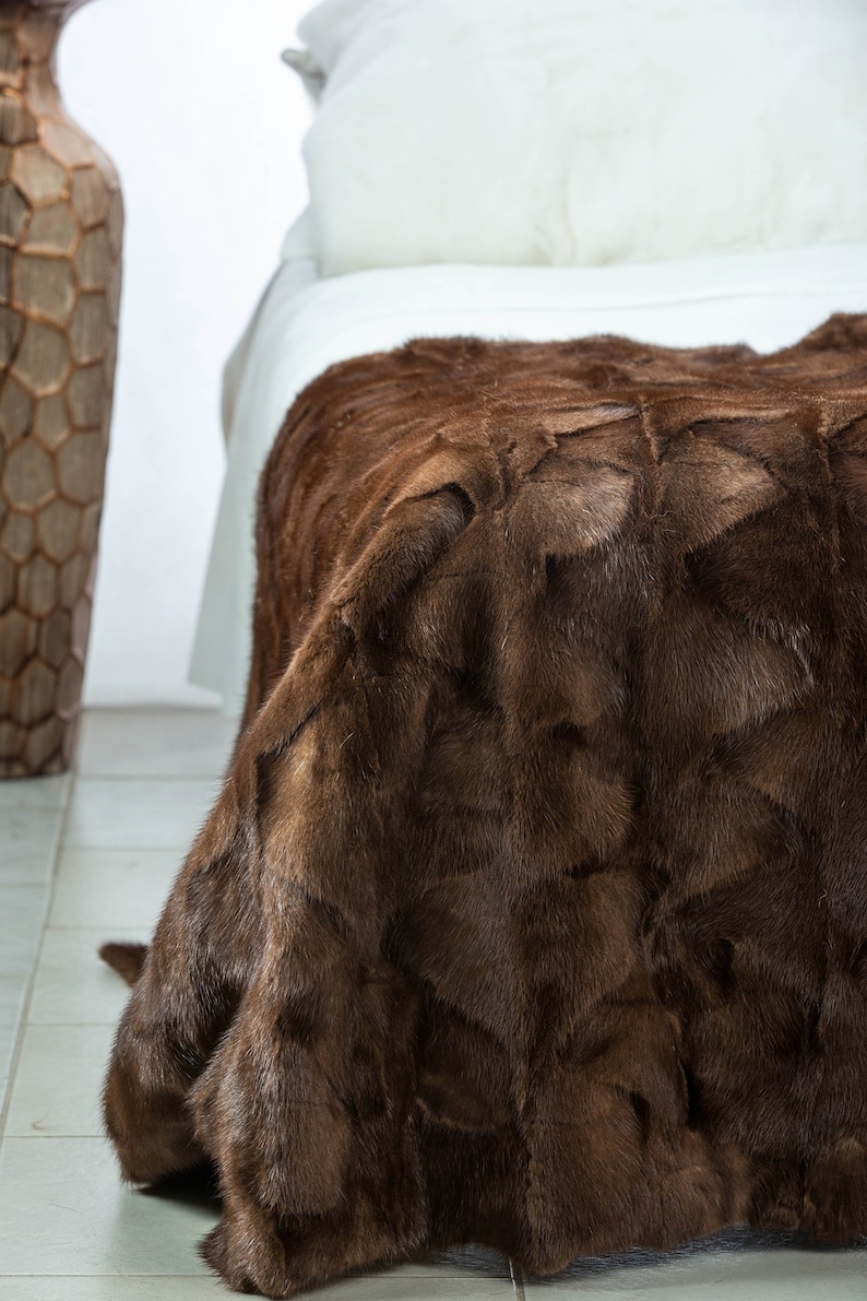 Real Mink Fur Throw Fur Warmer Fur Comforter Fur Rug Etsy