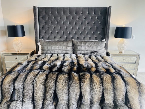 Genuine fur blanket hotsell