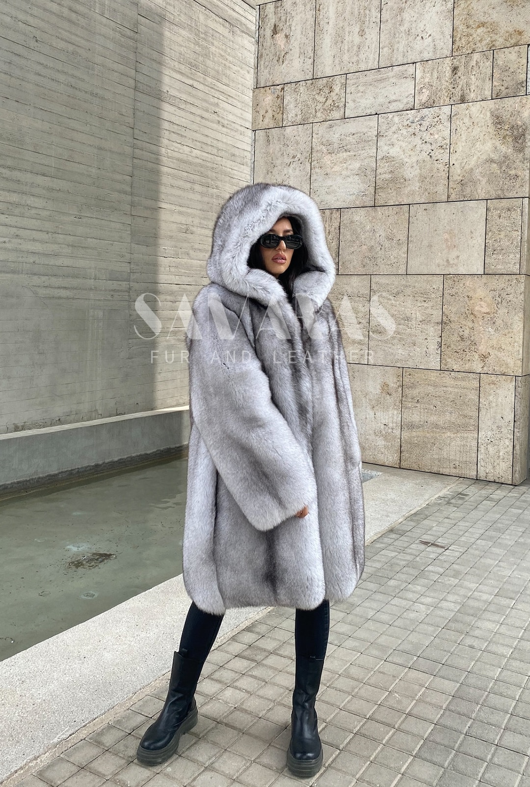 Real Fur Jacket/ Genuine Full Skinned Mink Fur/ Real Fox Fur/ 
