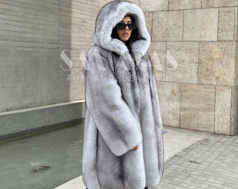 THINK FUR リバーシブルfox like fur jacket Mens reversible silver fox and leather bomber jacket