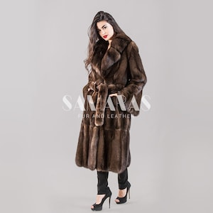 BARGUZINSKY RUSSIAN SABLE langer Pelzmantel, Zobelpelz, Luxuspelz, Pelzjacke