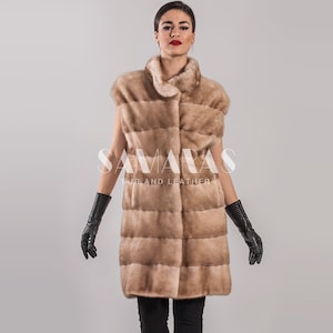 REAL MINK FUR Vest top quality full skins, beautiful fur vest