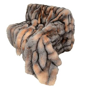 Real full skin Fox Fur throw,fur blanket,fox blanket, fox fur throw,real fur blanket, full skin fur throw, fur comforter, fur pillows, gift