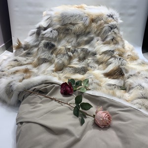 Luxury Real Golden Island Fox fur throw,fur comforter,fur blanket, fur rug,perfect gift,matching pillows available