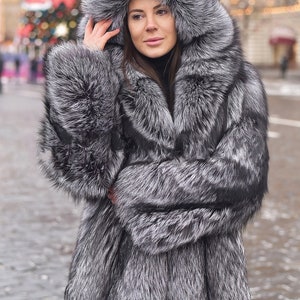 LUXURY FOX FUR jacket with Whole skins, fur jacket, luxury fur, available in various fox colours,perfect gift, present