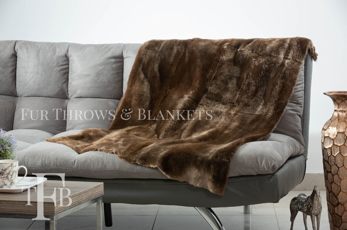 Real Sheared Beaver Ful Skin Fur Throw Fur Warmer Fur Etsy