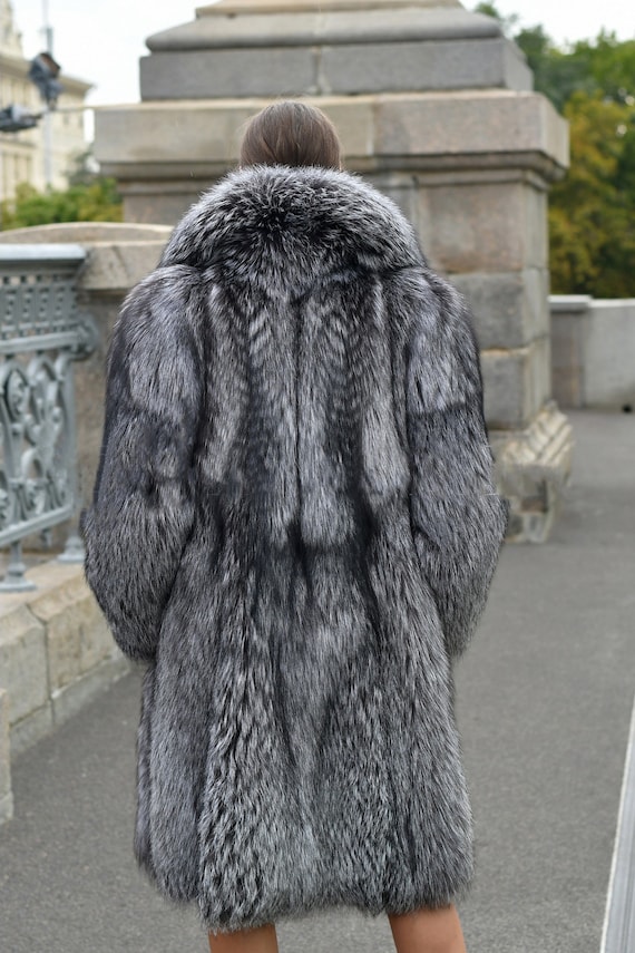 Luxury Silver Fox Coat 