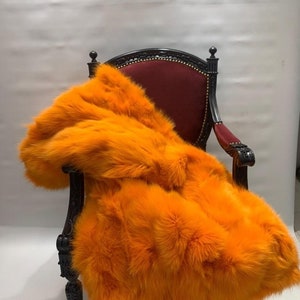 Tiro de piel de zorro real de alta calidad, hermosa manta de zorro de color, edredón de piel, manta de piel, alfombra de piel, almohadas a juego disponibles, regalo perfecto