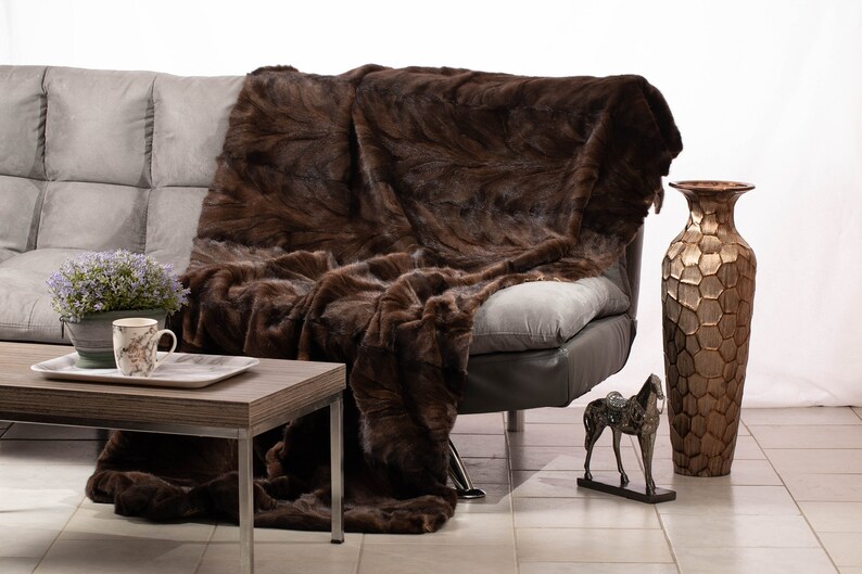 Real Mink Fur Throw Fur Warmer Fur Comforter Fur Rugfur Etsy