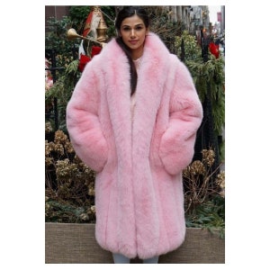 LUXUS Echt Pink Fuchs Jacke, Fellmantel mit ganzer Haut, Pelzjacke, Luxus Fellmantel, in verschiedenen Fuchsfarben erhältlich, perfektes Geschenk, personalisiert