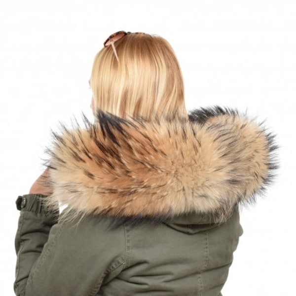 Top Quality XXL fur hood trim/collar, different colors, top quality finracoon stripes, perfect for any jacket