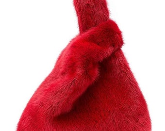 Borse borsa in vera pelliccia di visone, pallet colori comodo