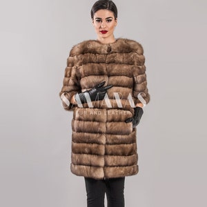 REAL TORTORA russische Zobel Pelzjacke, Pelzmantel, Luxus Pelzjacke