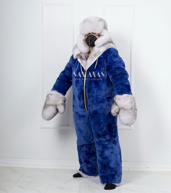 【Rosen Kreuz】 CROPPED 2WAY FUR HOOD MA-1 Luxury Double Side Saga Fox Fur Costume Blue Fox & Royal Blue Rex