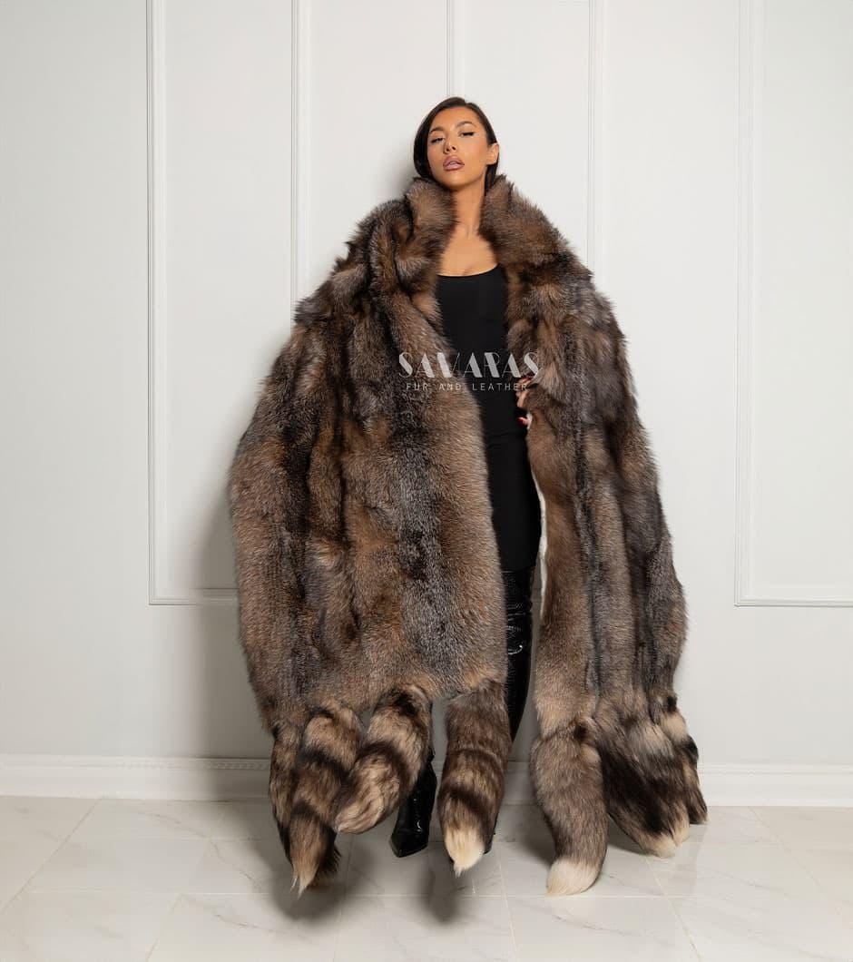 Luxury Double Face Scandinavian Crystal Fox & White Rex Boa-cape