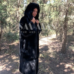 LONG BLACK  FOX Coat ,fur coat with Whole skins,fur jacket,luxury fur coat,available in various fox colours,perfect gift,customizable